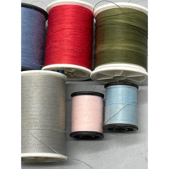 10 spools of polyester thread varying colors green red purple and sizes READ - Picture 5 of 6